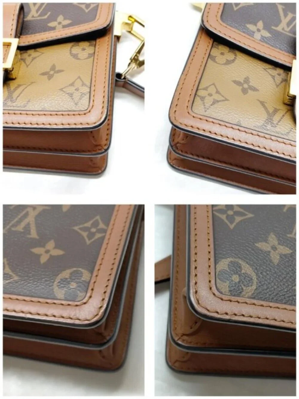 Authentic Louis Vuitton Dauphine MM Monogram Reverse Crossbody Shoulder Bag